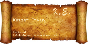 Ketzer Ervin névjegykártya
